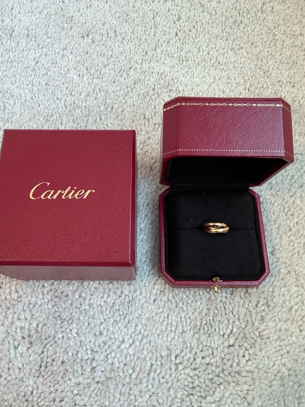 100% authentic Cartier small trinity ring